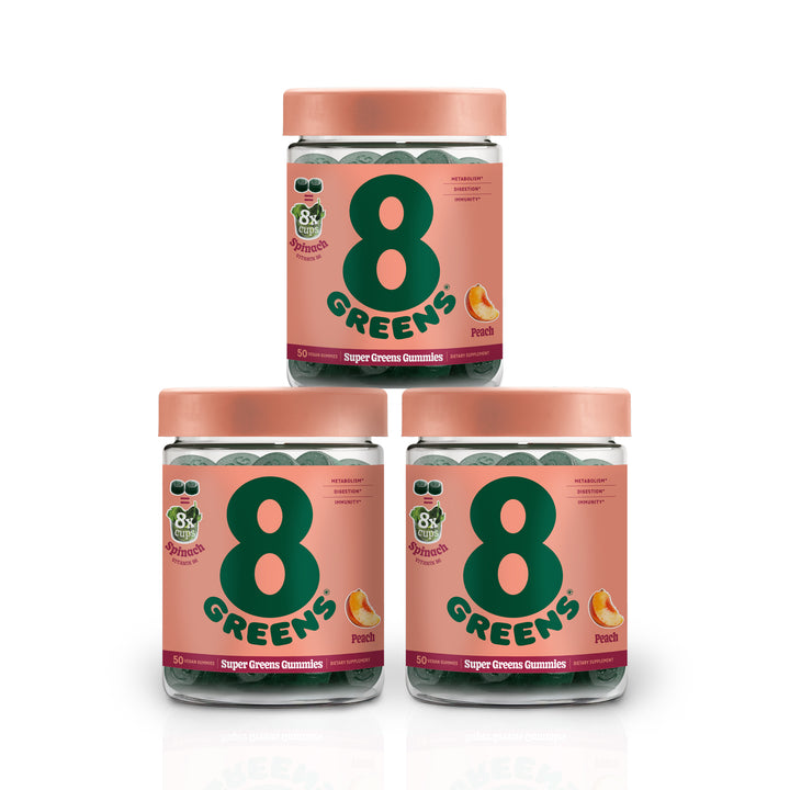 Super greens gummies peach with 3 pack