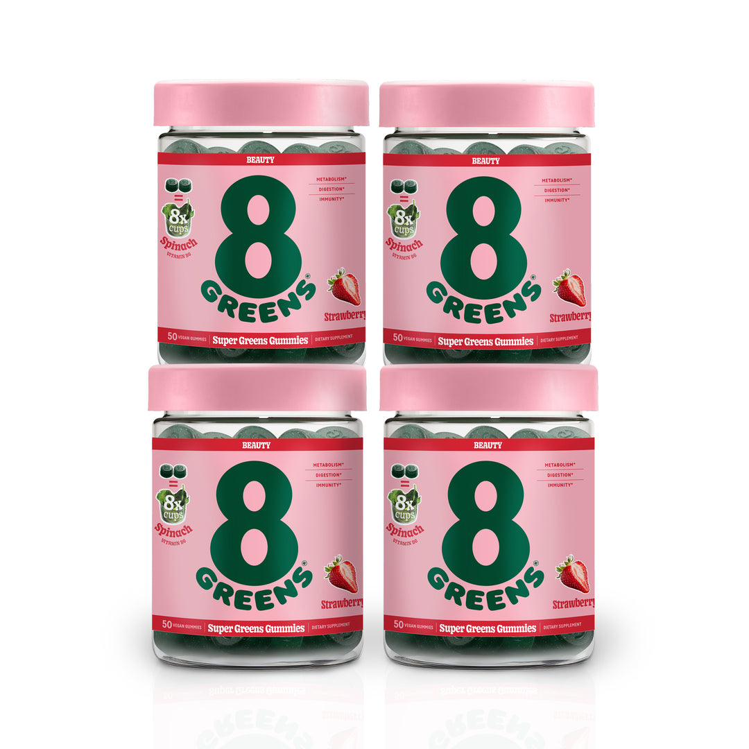 Super greens beauty gummies in flavor strawberry 4 pack