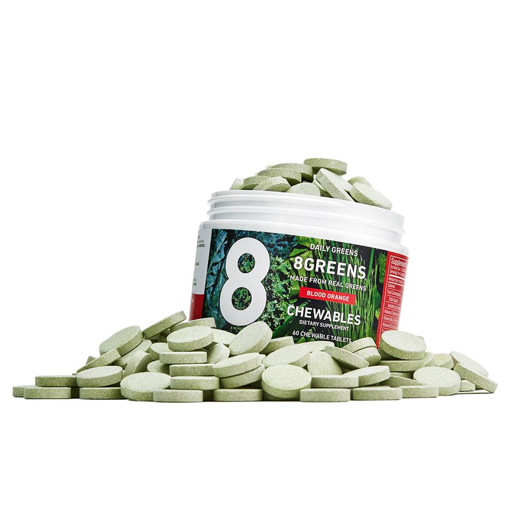 Vitamins & Supplements - SUPER GREENS, REAL GREENS POWDER IN A CHEWABLE TABLET (Blood Orange)