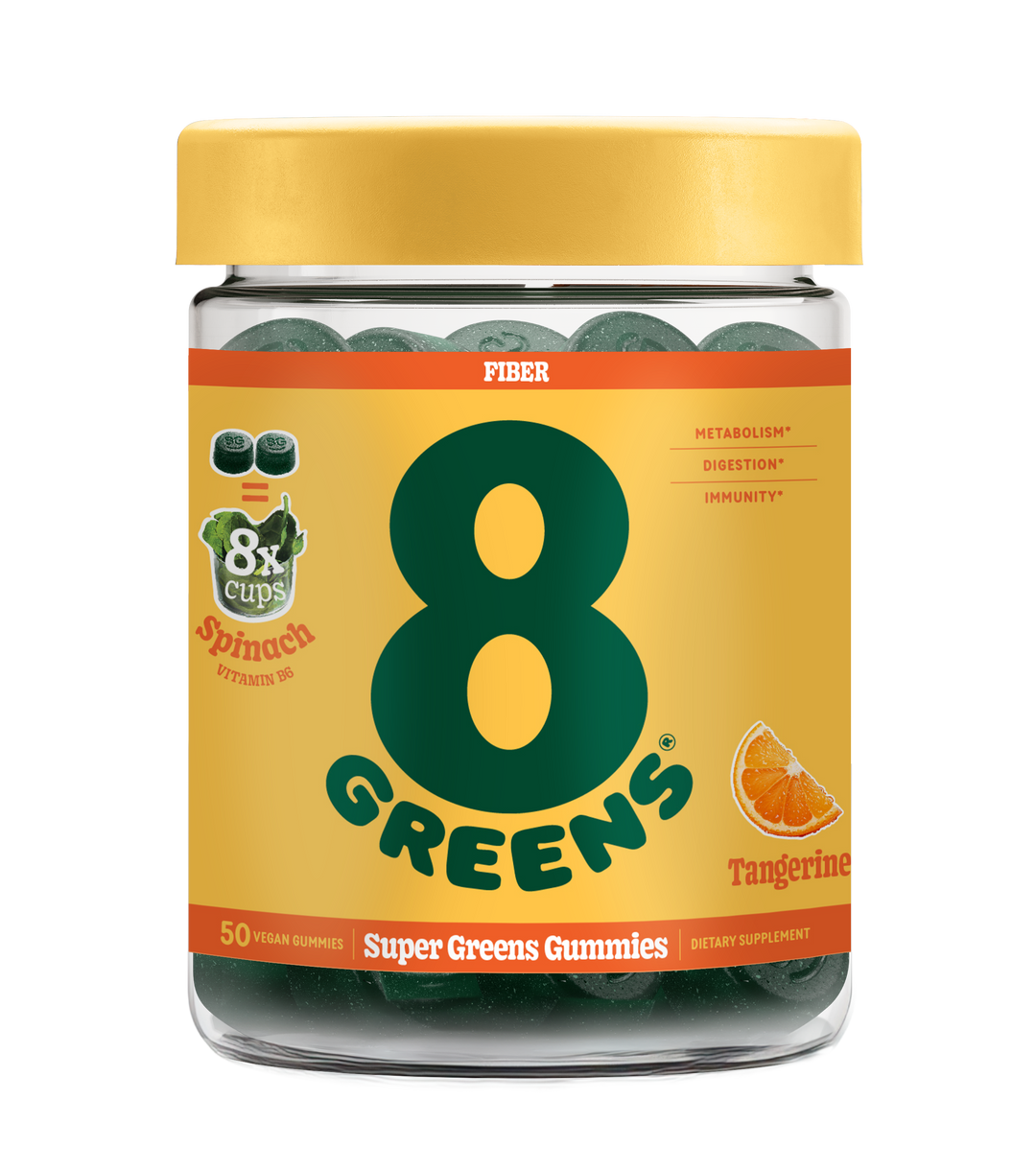 super greens gummies fiber - tangerine